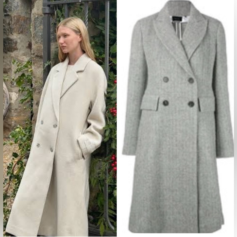 Isabel Marant Danki grey alpaca virgin wool coat